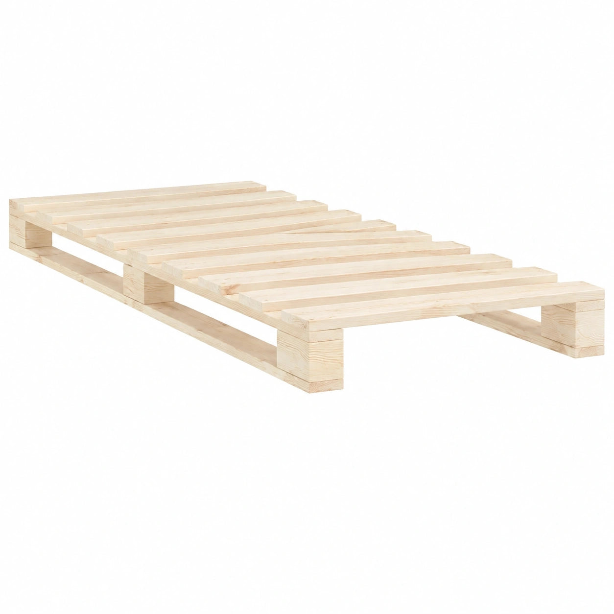 Massivholz Kiefer Palettenbett 100x200 cm – Futonbett für Einzelpersonen