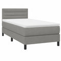 Hochwertiges Boxspringbett mit Matratze und Kopfteil, Dunkelgrau, 90x200 cm
