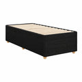 Schwarzes Polster-Einzelbett 90x200 cm mit Lattenrost