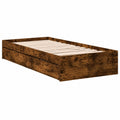 Einzelbett mit Schubladen aus Holzwerkstoff in Räuchereiche 90x200cm