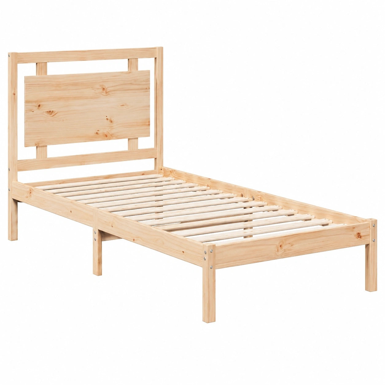 Massivholzbett 100x220 cm mit Lattenrost, Einzelbett ohne Matratze