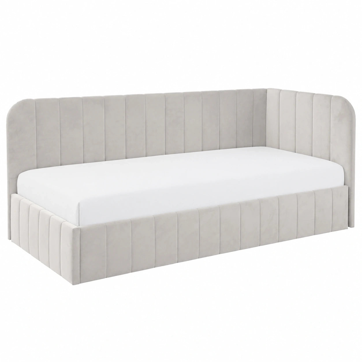 Eckbett Mario SM 02 mit Bettkasten 100x200 cm, Beige, Rechtsausführung, Jugendzimmermöbelpaket