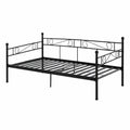 Metall-Einzelbett Schlafsofa für Gästezimmer 90x190 cm, Schwarz