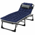 Klappbarer Liegestuhl 200KG mit Matratze, Seitentaschen und Kopfstütze - Verstellbare Rückenlehne, Leicht Aufbaubar, Ideal für Garten, Sonnenbaden und Camping