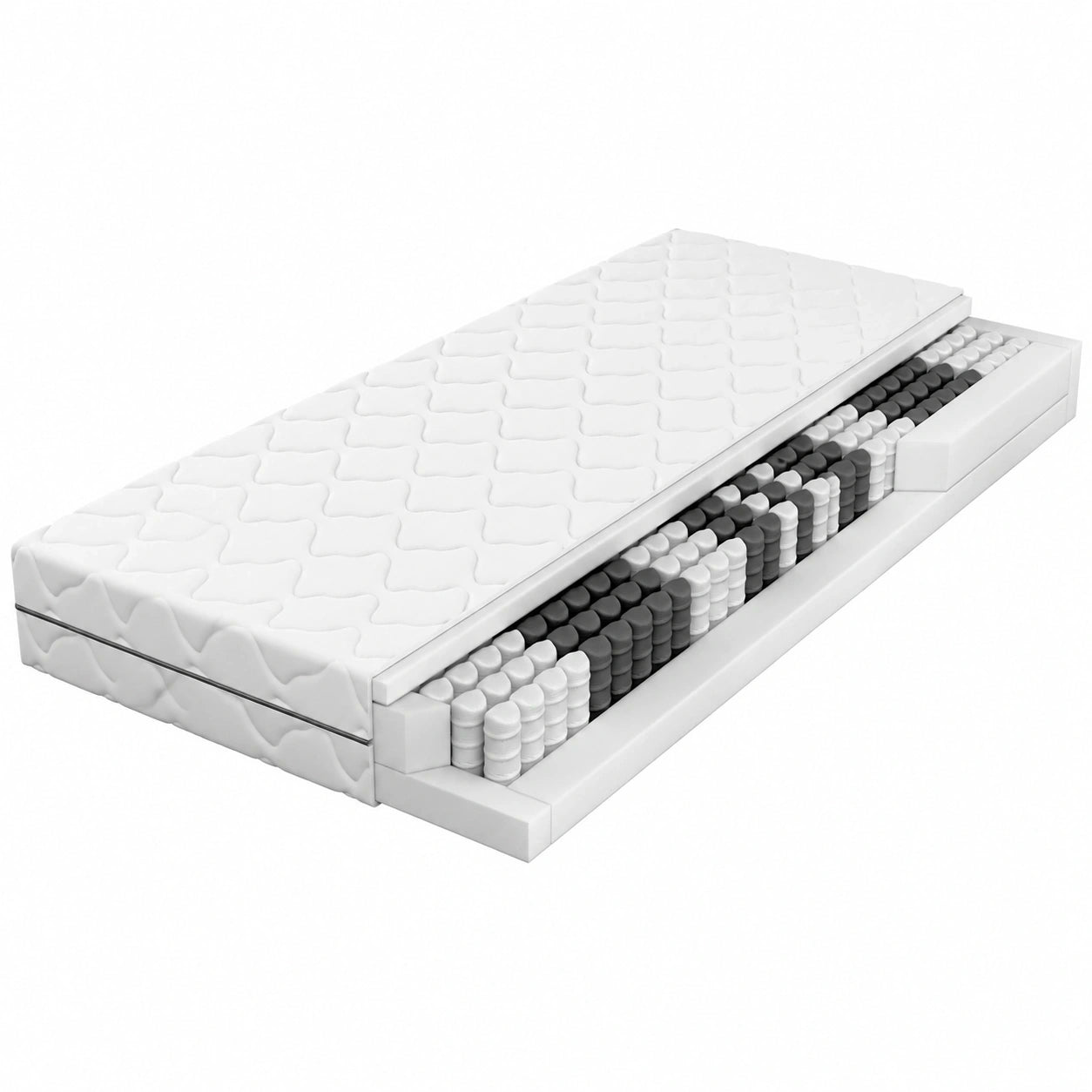 Ergonomische Taschenfederkernmatratze 90x200 cm - 21 cm Höhe, Wählbarer Härtegrad, 7-Zonen-System, Oeko-TEX Zertifiziert