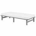 Massivholz Einzelbett Kiefer 90x200 mit Matratze und Lattenrost, Grau Palettendesign