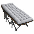 Faltbares Klappbett XXL mit Matratze, stabiler Stahlrahmen bis 400 kg, komfortabler Oxford-Stoff, 198x81x46 cm, ideal für Erwachsene, Garten und Reisen, in Grau