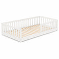 Montessori Kinderbett 120x200 cm mit Rausfallschutz und Lattenrost, Weiß