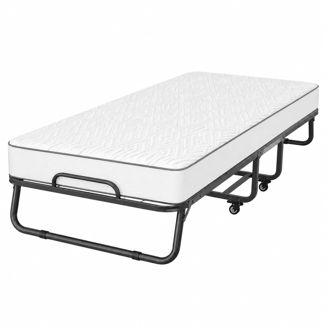 KESSER® Faltbett 200x90cm mit Memory-Schaum-Matratze, Belastbar bis 250kg, Metallrahmen, Inklusive Rollen