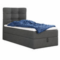 Hochwertiges Boxspringbett mit Bettkasten und Matratzentopper, Bonell-Federkern, 120 x 200 cm, Graphit