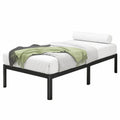 Robustes Metallbett 90x190 cm mit Lattenrost und Stauraum, Schwarz