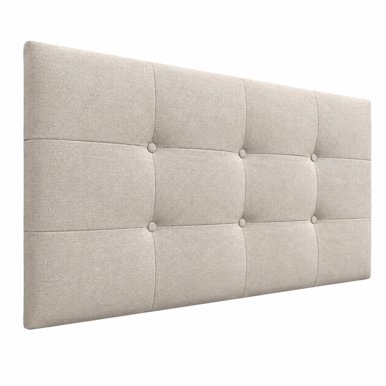 DHOME Gepolstertes Kopfteil 8 cm, Stoff & Kunstleder, Beige, 95 cm