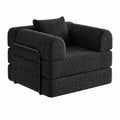ROCSUMOO Verstellbares Schlafsofa mit Metallrahmen, Komfortabler 2-in-1 Sessel für Wohnzimmer, Klappbares Bodensofa in Schwarz